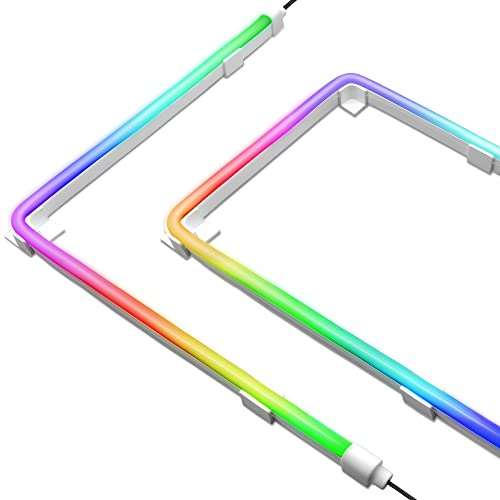 EZDIY-FAB Hochwertiges Adressierbares LED Streifen Kit für PC 5V ARGB Motherboard Sync,Aufgerüstet mit 3-Kind Montageklammern-2X 400mm Lichtstreifen