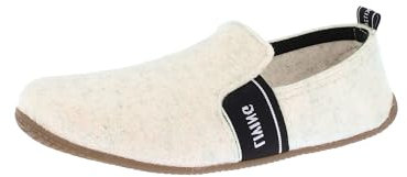 Living Kitzbühel T-Modell Filz Slipper - Weiche Hausschuhe Kinder Damen Herren aus Wolle - Atmungsaktiv & rutschfest - Handgefertigt in Europa Unbleached, 30