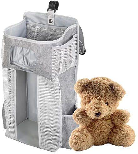 pologmase Panier à Couches Suspendu | Organisateur de Couches Bébé pour Table à Langer et Berceau, Gris