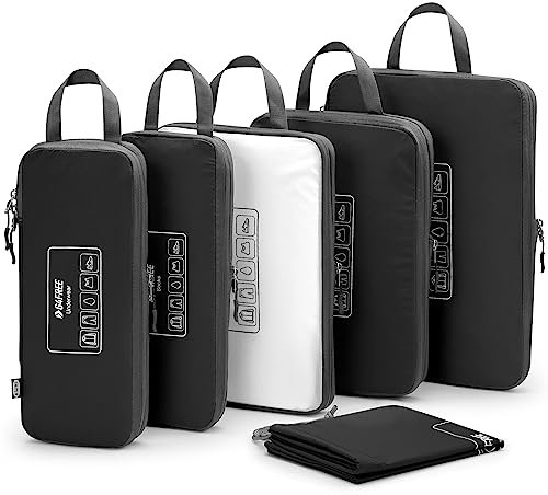 G4Free 6-teiliges Set Kompressions Packwürfel & Packing Cubes & Koffer Organizer Set & Erweiterbar Kleidertaschen & Kleidung Packtaschen für Urlaub Reisen