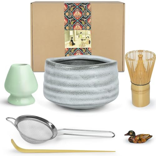 Artcome Matcha-Zeremonie-Kit für japanische Teezeremonie, traditionelle Matcha-Schale, Schneebesen, Teeschaufel, Matcha-Pulversieb, Matcha-Teeset für die Herstellung von Usucha, Koicha und Matcha
