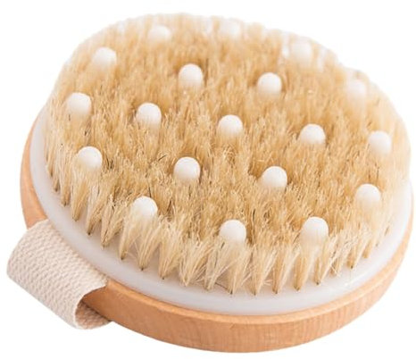 POPETPOP Wooden Bath Brush Exfoliating Massage Body Scrubber for Skin Care No Handle Shower Brush Bathroom Bath