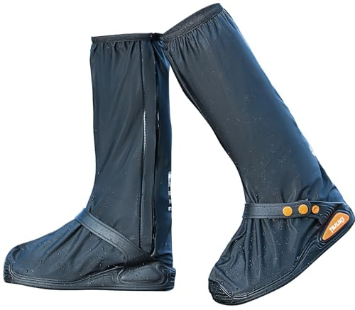 TSJLIKI Couvre-chaussures Imperméables Épaissi Couvre-chaussures de Pluie Réutilisable et pliable avec Fermeture Éclair Réutilisables Antidérapant pour Hommes Femmes