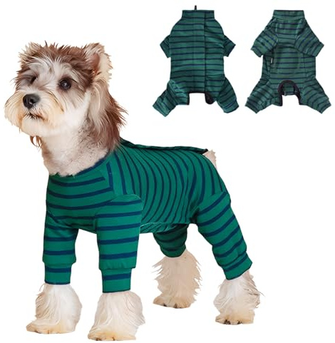 Hundebody Nach Op,Langärmeliger Op Body für Hunde,Hundebody Nach Kastration,Hundeanzug Mit Beinen,Operationsbody,Hundepyjama für Kleine Mittelgroße Hunde,Wundschutz,Anti-Lecken (S)