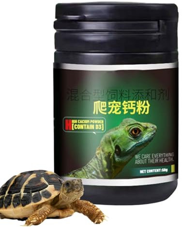 Calcio Per Rettili,Integratore Per Camaleonti - Polvere Di Calcio Per Rettili Con Vitamina D3 E Cucchiano Per Drago Barbuto, Salamandra E Anfibi