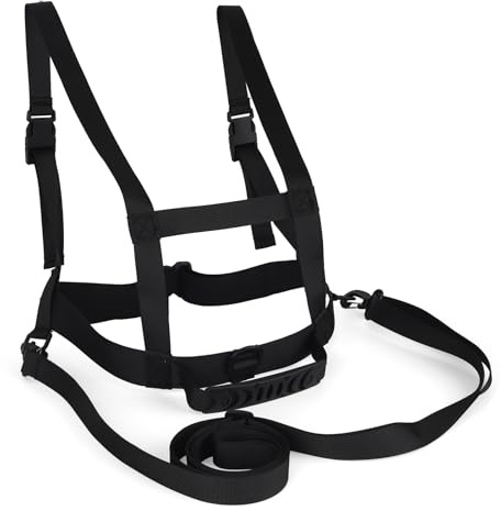 Penitue Imbragatura da Sci per Bambini, Imbracatura da Allenamento le Spalle Sci Regolabile Resistente con Guinzaglio Rimovibile e Maniglia Facile Sollevamento per Snowboard e Ciclismo Principianti