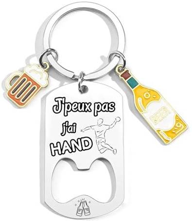 KJKJKJ Porte clef Handball Cadeau coach Handball Décapsuleur idee cadeau Handball Personnalisé Handball