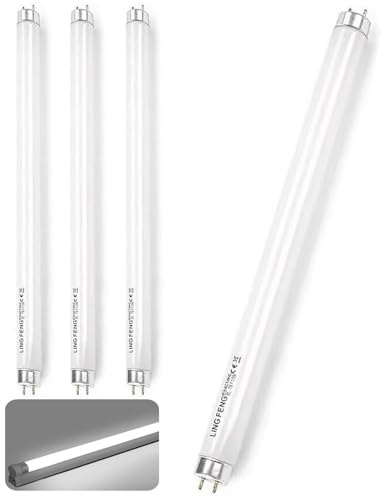 Paquete De 4 Tubos Fluorescentes T8 De 15W, Tubo CFL 450mm, Blanco Frío 6500K, 1100 LM, Casquillo G13, Lámpara De Bajo Consumo, Luz De Emergencia De Bajo Consumo Para Cocina, Baño, Armario Y Garaje
