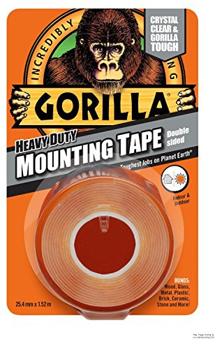 4xGORILLA GLUE 3044101 1.5 m Heavy Duty Double Sided Mounting Tape - Clear