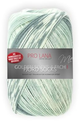 Unbekannt Pro Lana Fjord Socks 4-fädig Color 185 Mint grün, Sockenwolle Norwegermuster musterbildend, 278477