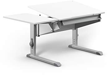 Moll Sprinter CP Kinderschreibtisch höhenverstellbar | mitwachsend, ergonomisch & neigbar für aufrechtes Sitzen | ideal für Schulkinder | Schreibtisch weiß optional mit Schublade | Made in Germany