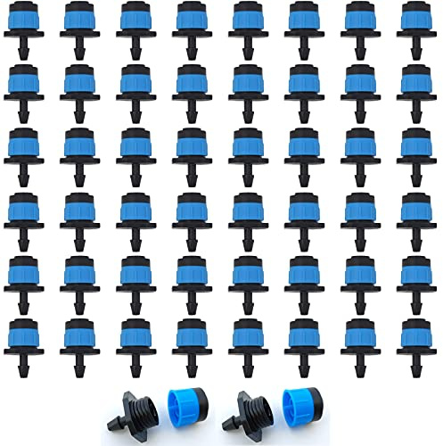DLBX gocciolatori Blu per irrigazione a 360 Gradi, con Sistema di irrigazione a Goccia per Tubo da 4/7 mm … (50 Pezzi)