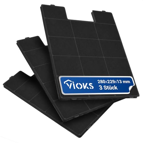 Vioks aktivt kolfilter utluft 3x SET filter köksfläkt Skärbar ersättning för Amica KF 17131 & KF 17133 kolfilter Skärbar/Dunstfilter Avluftningshaube/Cleanair aktivt kolfilter