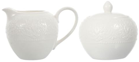 2 Pcs Elegant Ceramic Milk Jug and Sugar Jar Set with Lid Stylish Creamer and Sugar Bowl for Coffee Tea and Home Use