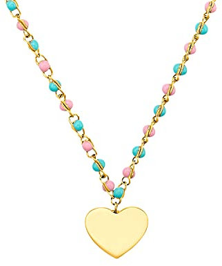 Prinzessin Lillifee Kette mit Anhänger Edelstahl Mädchen Kinder Halsschmuck, 35+3 cm, Gold, Herz, Kommt in Schmuck Geschenk Box, 2033362