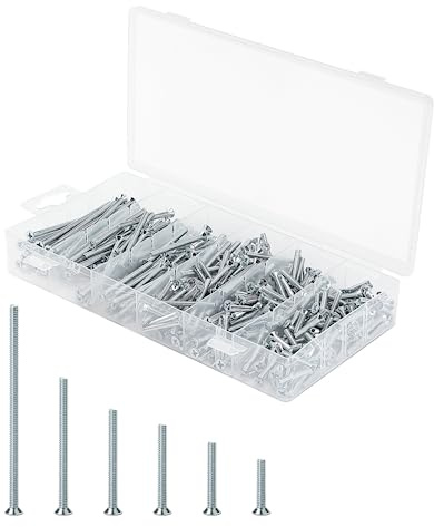 Mr. Pen- Machine Screw Assortment Kit, 370 Pcs: #6-32 Flat Head Phillips Machine Screws, Assorted Wall & Outlet Screws