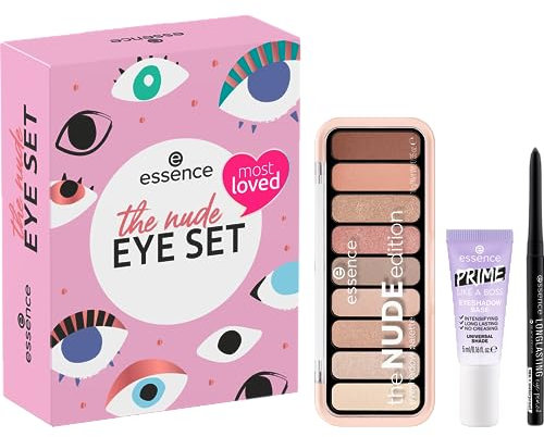 essence cosmetics the nude eye set, Geschenkset, Make-Up, Geschenke für Frauen, ohne Mikroplastikpartikel, ohne Alkohol, 1er Pack (3pcs)