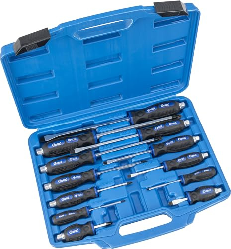 Condor Werkzeug 912 | Schraubendreher-Satz | 12-tlg. | durchgehende Klinge Außen 6-kant | Schlitz/Kreuz | magnetische Spitzen