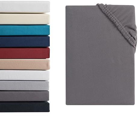 Hometex Premium Textiles Mikroflausch Spannbettlaken | Spannbetttuch Teddyflausch 100% Mikrofaser | Oeko-TEX®Standard 100 - In vielen Größen und Farben | 140-160 x 200 cm Anthrazit