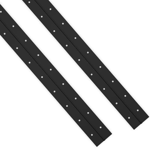 EPHECH Black Piano Hinges 20Inch, 2PCS Heavy Duty Stainless Steel Continuous & Piano Hinge with Hole, 0.047 Thickness/1.2 Open Width Folding Cabinet Door Butt Hinge