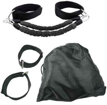 Bande de résistance pour entraînement des jambes - Pour améliorer la vitesse, l'endurance et la force - Bande de résistance de cheville avec poignets - Corde d'entraînement à domicile - Équipement de