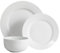 Glim&Glam White Porcelain Dinner Set Crockery Rim Plates Bowls 12 Piece Set for 4 People (12)