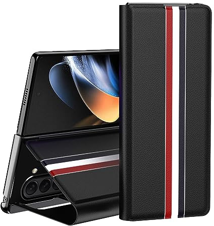 Sawiqpd Case for Samsung Galaxy Z Fold 6 5G, Premium Leather Wallet Case with Card Slots Magnetic Closure Stand Flip Folio Shockproof Phone Cover for Samsung Galaxy Z Fold 6 5G 2024, Black
