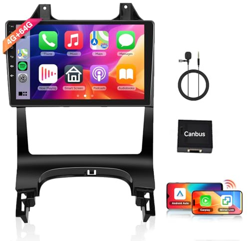 【8 Núcleo 4+64G】 Hodozzy Carplay Radio Coche para Peugeot 3008 5008 2009-2016,9 Pulgadas Autorradio Android con Pantalla Táctil/WiFi/GPS/RDS/FM/Bluetooth/USB/DSP