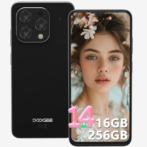 DOOGEE N55 PRO Smartphone Android 14, 16GB + 256GB 1TB TF Octa Core, Smartphone 6.56 HD+ 90Hz, 5150mAh Batteria 13+8MP Fotocamera Telefono, Face ID/OTG/GPS/Widevine L1 Telefono Cellulare Nero