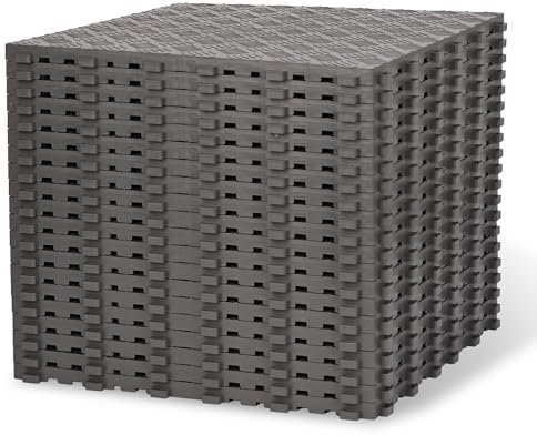 20 Stück PVC Garagenboden 40 x 40 cm Garagenboden Fliesen aus Gummi Gummifliesen rutschfeste Garagenbodenfliesen Ineinandergreifende Werkstattboden Strapazierfähiges Gummifliesen,18mm Stärke, Grau