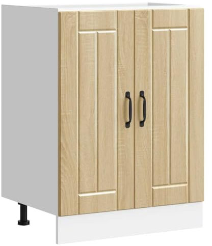 vidaXL Mueble bajo Fregadero Lucca Madera contrachapada Roble Sonoma