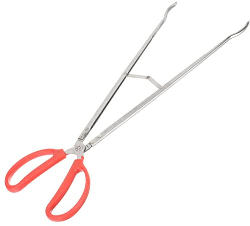 QUMIIRITY pinzas para leña para exteriores registro recogedor superior herramientas de chimenea hogar pinzas metalicas herramienta de al aire libre agarrador de leña ardiente caucho