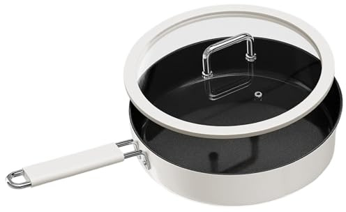 Non-stick stekpannor | Non-stick stekpanna med lock - köksgryta med keramisk beläggning, induktionsvok matlagningsverktyg för elspis, ugn och spis