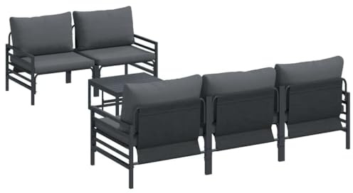 vidaXL Set di Mobili da Esterno - Combinazione di Sedute per Terrazza, Lounge, Giardino, Configurazione Divano, Collezione Patio, Gruppo di Esterni, Seduta Modulare
