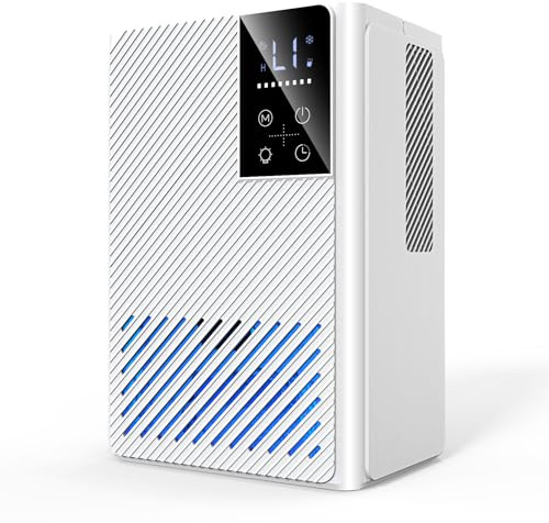 Deshumidificador Eléctrico 2500ML, Deshumificadores de Humedad, Apagado Automático, Portátil, Deshielo Automático, Modo de Sueño Ultra Silencioso, Deshumidificador para Baño, Dormitorio