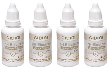 PH-lagringslösning, KCl elektrod lagringslösning | 4 x 30 ml, för laboratorie- och industriella och laboratoriemätare för pH-mätare och ORP-sondskydd