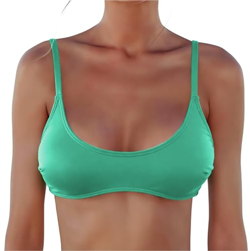 JFAN Top de Bikini Mujeres Bañador Parte Superior de Bikini Cuello en U Brasileña Bikini Top Push Up Classics Ligero