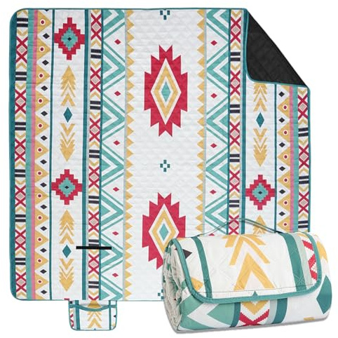 Onvavient Couverture de pique-nique 200 x 200 cm – Couverture de plage XXL, imperméable et isolée, respirante et douce, tapis de pique-nique et tapis de plage pour camping, plage et pique-nique