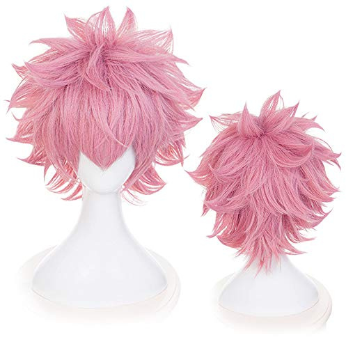 OSIAS Peluca Cosplay Anime, Peluca Fiesta Halloween, Redecilla Gratis(Ashido Mina)