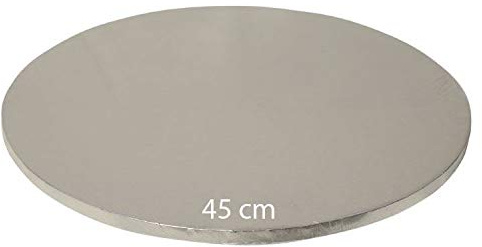 Mytortenland Tortenplatte/Cake Board Rund Silber 45 cm