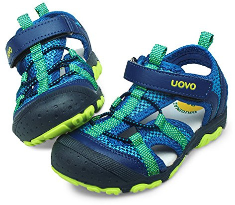 UOVO Garçons Sandales Trekking Randonnée Enfants Sandales Extérieur Sandales À Bout Fermé Chaussures D'été Sportives Bleu 30