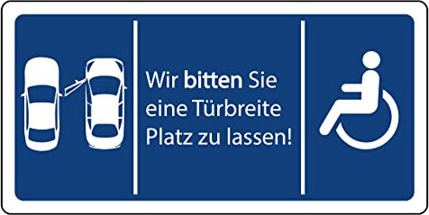 Aufkleber Hinweis Bitte Türbreite Abstand halten Schild Folie selbstklebend | Größe wählbar Made in Germany, Größe: 5x10 cm