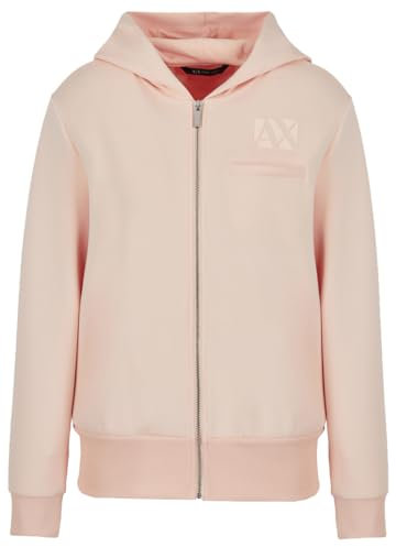 Armani Exchange Women's Nylon Viscose Stretch Scuba Zip Up Sweatshirt, Sunrise, 38