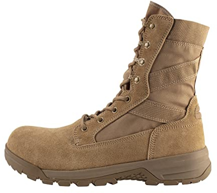 Belleville Composite Toe Tactical Boot - Side Zip for Rapid Entry - Lightweight for All-Day Comfort - Tactical Boots for Men - Full-Grain Cattlehide Leather - Coyote - 10