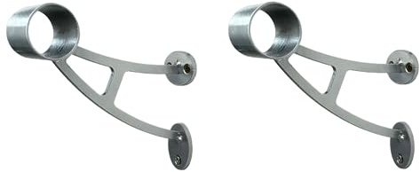 Athletic Bar Collared Ballet Brackets Single (Pair) Fixed Height Wall Mount Ballet Barre 2 Brackets Included for 1.5 to 1.67 Diameter for Wooden Ballet Barre Dowels (Silver A Shape)