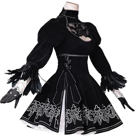 KIRA KIRA Anime Game Cosplay Costume Black Leotard Dress Full Set Doki-SR Halloween Costume Outfits (M)