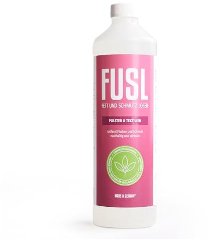 FUSL Polsterreiniger & Textilreiniger - Effektive Fleckenentfernung für Sofa, Auto, Sessel & Couch - Schnelltrocknend, geruchsneutral & ohne aggressive Chemikalien - 1L Reiniger Made in Germany