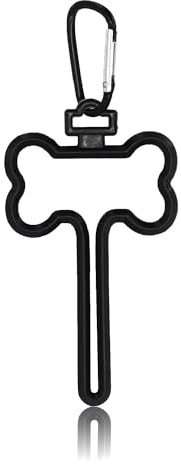 Dog Poop Bag Holder, Bone Shaped Waste Bag Holder with Carabiner Clip Hands Free Pet Waste Leash Bags Carrier for Dog Walking Outdoor Accessory Y7GBDZJ