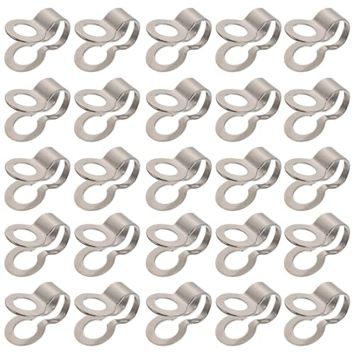 FUNOMOCYA 125Pcs Connection Buckle Price Tag Buckles Ball Bead Chain Connector Iron Material Silver Colour Easy to Connect Practical Function Suitable for Retail Store Tag Fastening