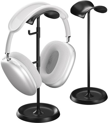 wigmoa Support pour casque, support de casque avec plateau de rangement de câbles compatible avec AirPods Max, AirPods Pro, Beats, Bose et la plupart des casques de jeu. Aucun outil nécessaire : ME-2